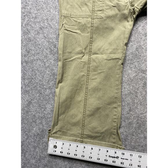 Unionbay Pants Womens 11 Green Capri Cropped Roll Cuff Stretch Twill Pockets - Picture 7 of 14